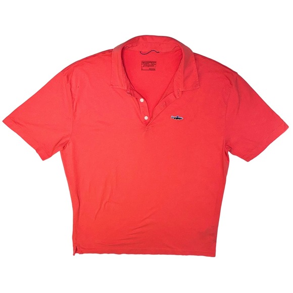 Patagonia Other - Patagonia Polo‎ Shirt Mens Carve Coral Trout Fitz Roy Sz Large Performance